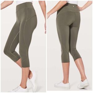 Lululemon In Movement Crop Everlux 19” Size 6 In Sage